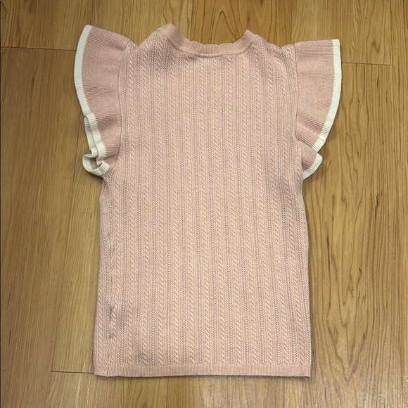 Pink Ruffled Sleeve Knit Top - Picture 6 of 6